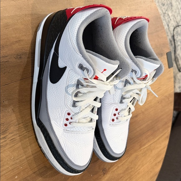 Jordan White and Red High-Top Sneakers - Picture 2 of 5